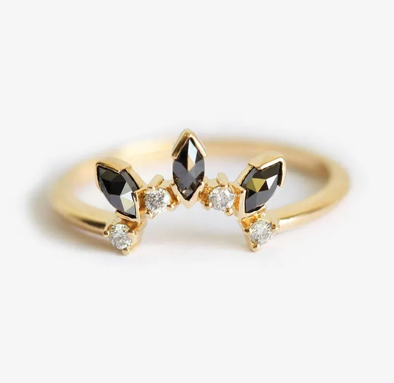Diamond Crown Ring, Diamond Wedding Band vy 6