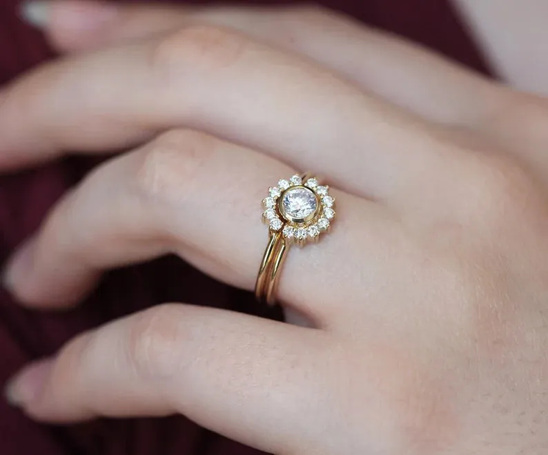 Diamond Engagement Ring, Bridal Diamond Ring view 4