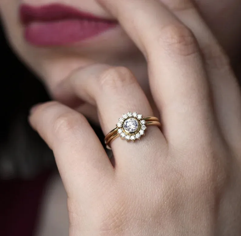 Diamond Engagement Ring, Bridal Diamond Ring view 6