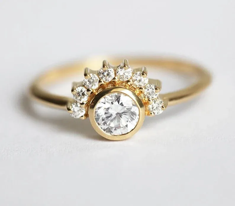 Diamond Engagement Ring, Bridal Diamond Ring view 9