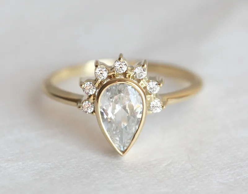 Diamond Engagement Ring, Half Halo Ring view 4