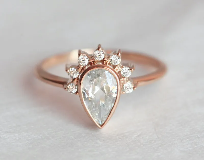 Diamond Engagement Ring, Half Halo Ring view 6
