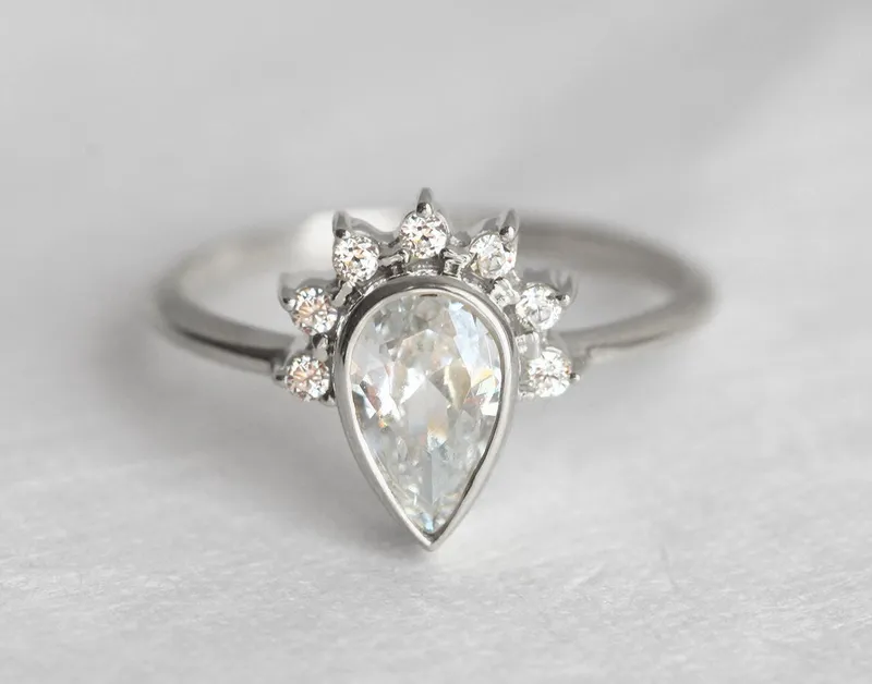 Diamond Engagement Ring, Half Halo Ring view 7