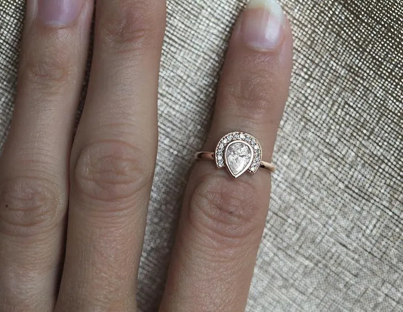 Diamond Engagement Ring, Halo Engagement Ring view 3