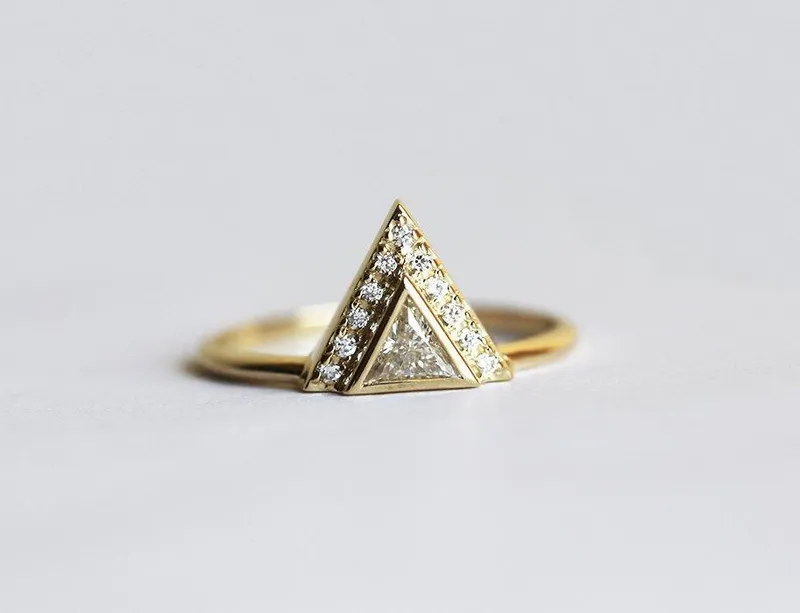 Diamond Engagement Ring, Pave Diamond Ring vy 2