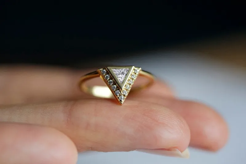 Diamond Engagement Ring, Pave Diamond Ring vy 4