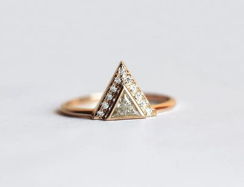 Diamond Engagement Ring, Pave Diamond Ring vy 6