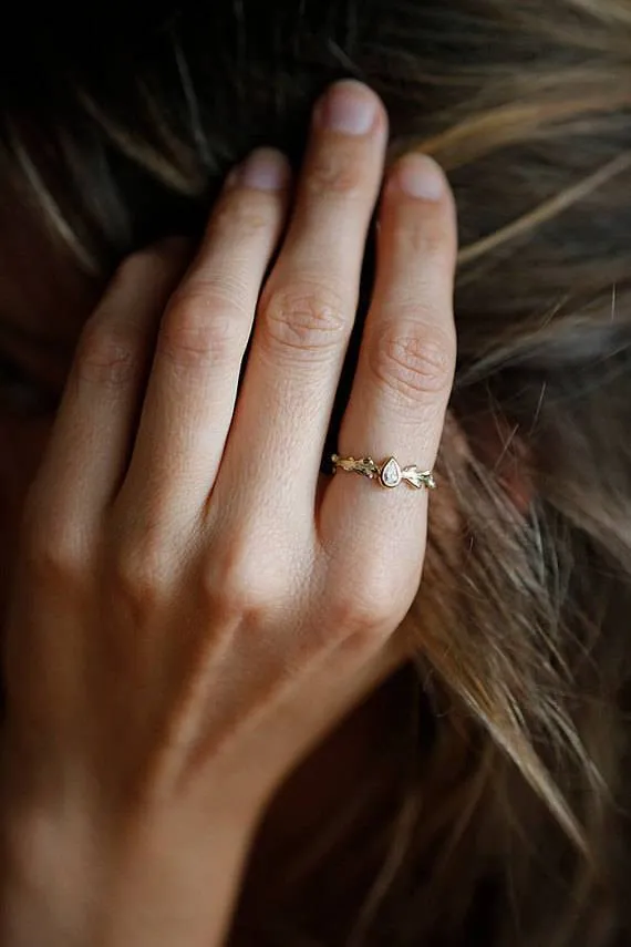 DIAMOND ENGAGEMENT RING, PEAR ENGAGEMENT RING diamond pear cut engagement ring