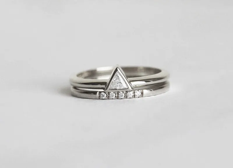 Diamond Engagement Ring Set, Stacking Diamond Rings view 6