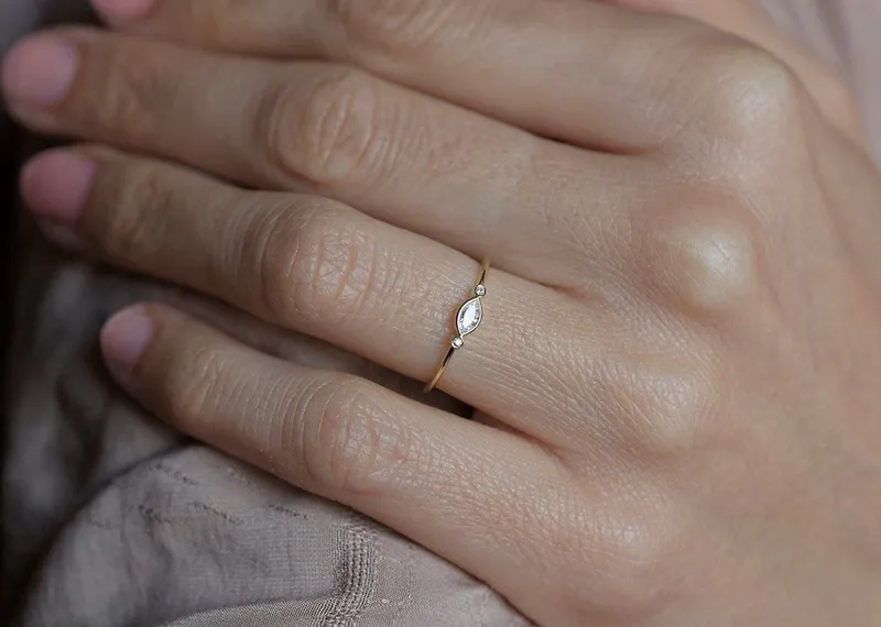 Diamond Engagement Ring, White Diamond Engagement Ring view 3