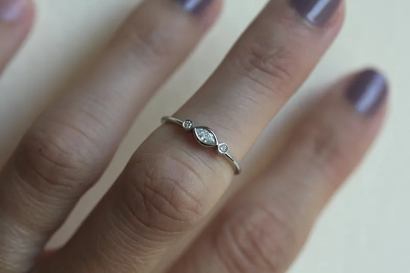 Diamond Engagement Ring, White Diamond Engagement Ring view 3