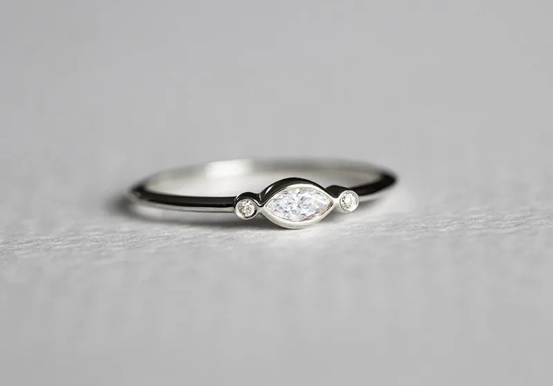 Diamond Engagement Ring, White Diamond Engagement Ring view 7