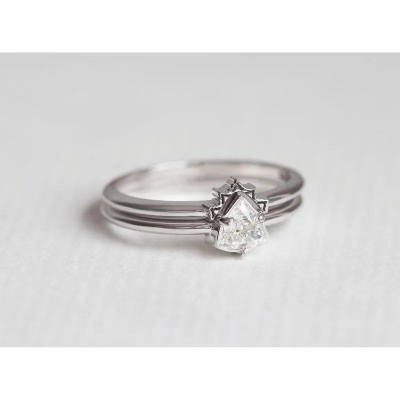 Diamond Engagement Set With Lace Band vy 4
