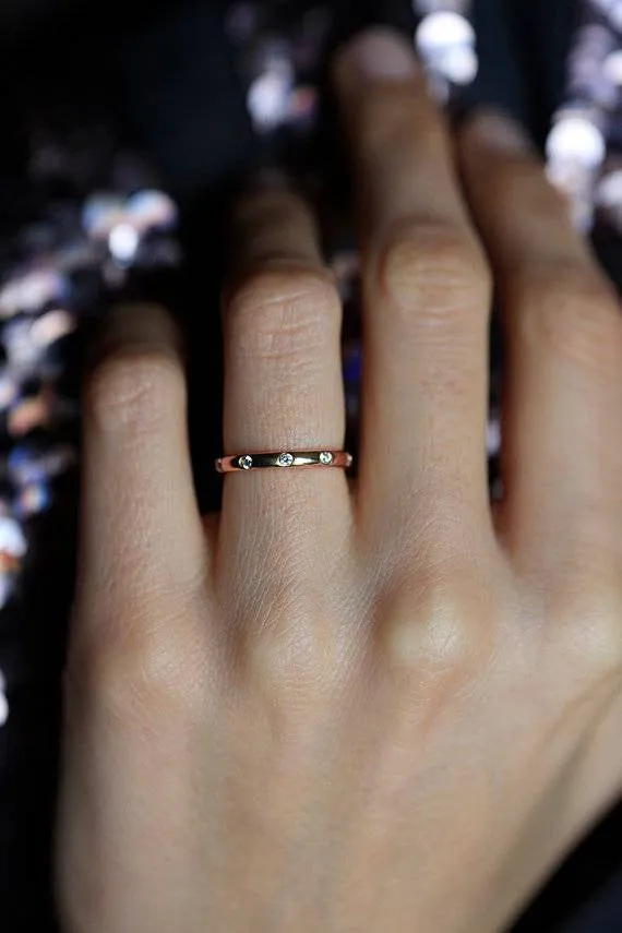Diamond Eternity Band, Gold Diamond Band Ring view 4