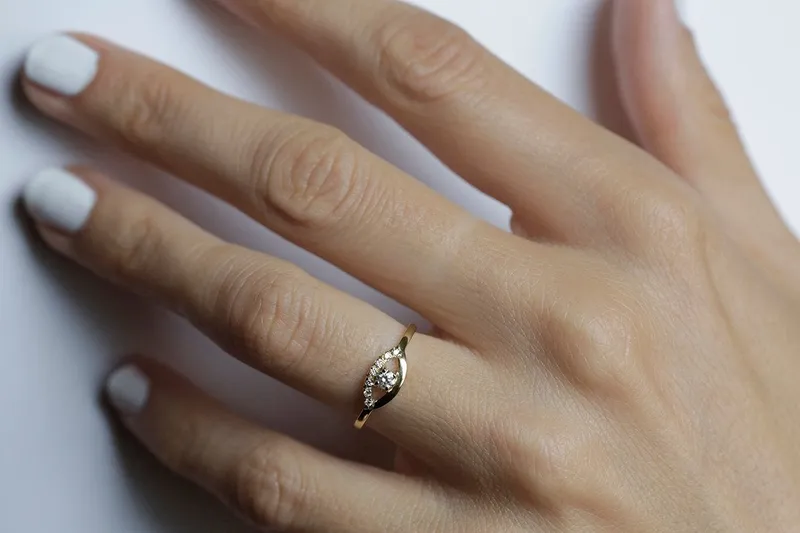 Diamond Eye Ring, Evil Eye Ring view 2