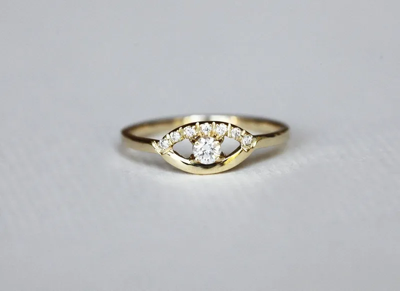 Diamond Eye Ring, Evil Eye Ring view 5