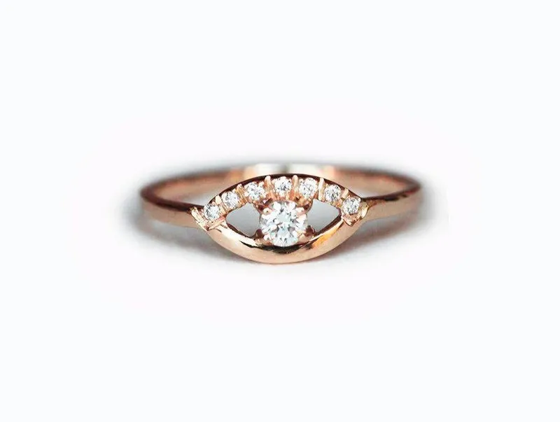 Diamond Eye Ring, Evil Eye Ring view 6