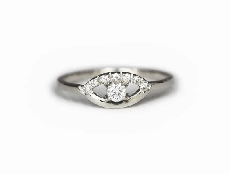 Diamond Eye Ring, Evil Eye Ring view 7