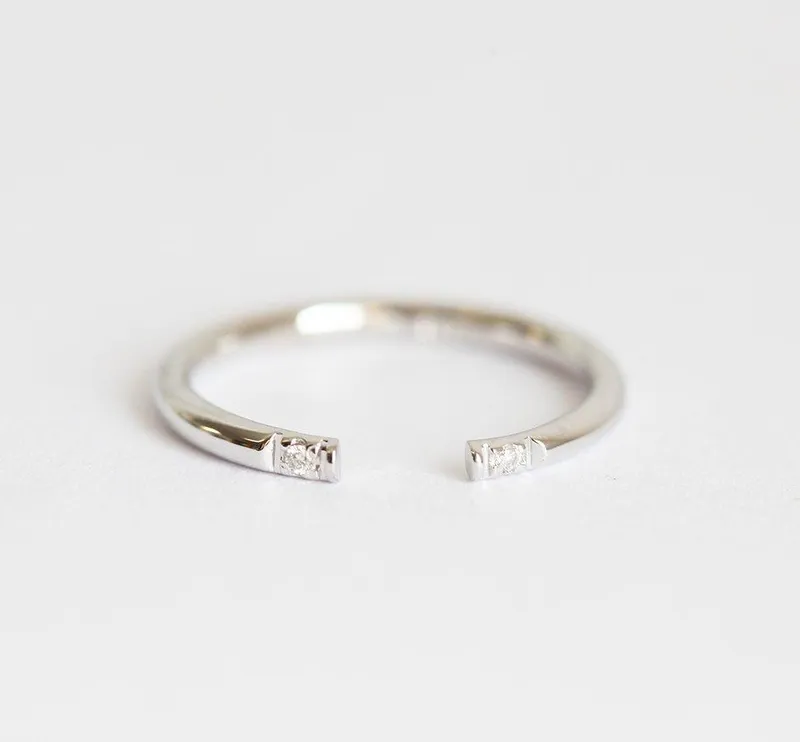 Diamond Knuckle Ring, Open Diamond Band view 3