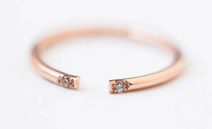 Diamond Knuckle Ring, Open Diamond Band view 4