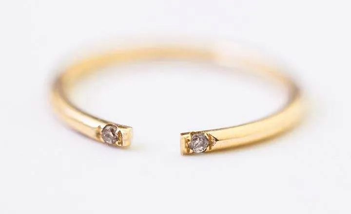 Diamond Knuckle Ring, Open Diamond Band view 5