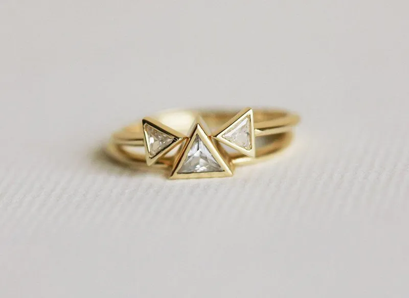 Diamond Open Ring, Triangle Ring view 2