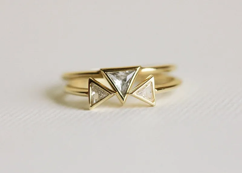 Diamond Open Ring, Triangle Ring view 3