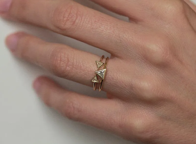 Diamond Open Ring, Triangle Ring view 4