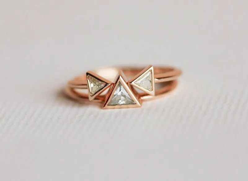 Diamond Open Ring, Triangle Ring view 5