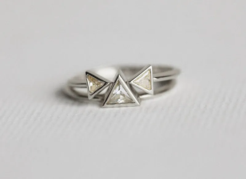 Diamond Open Ring, Triangle Ring view 6