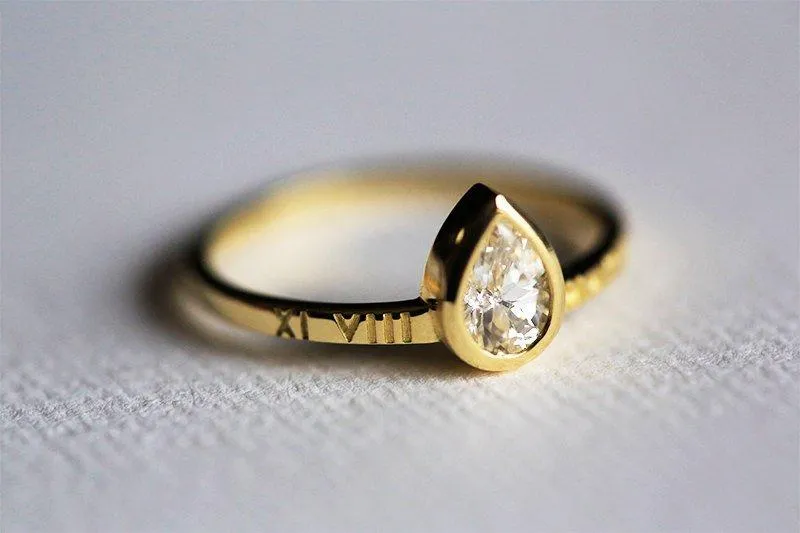 Diamond Ring, 14K Gold Engagement Ring view 3