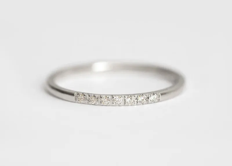 DIAMOND RING, 14K GOLD WEDDING BAND vy 5