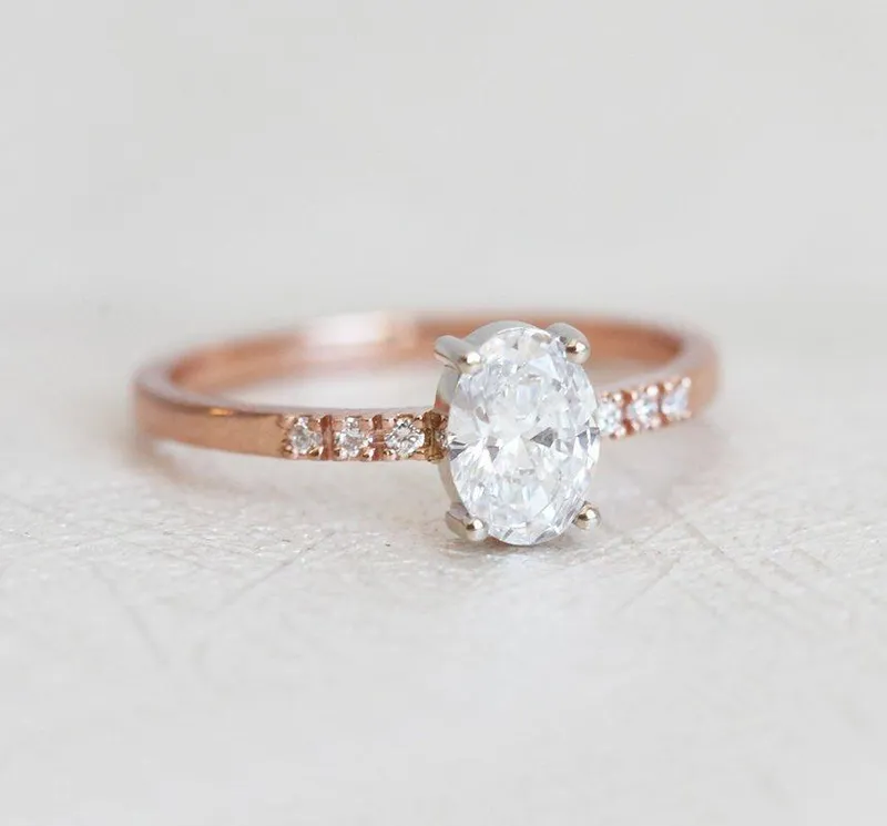 Diamond Ring, 14K Rose Gold Ring view 2