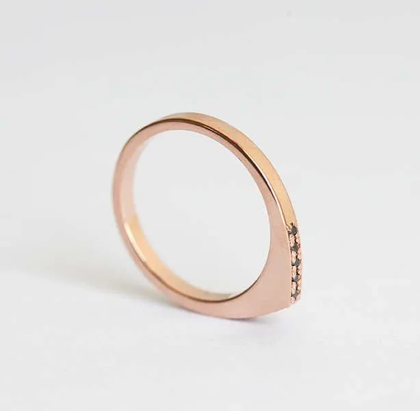 DIAMOND RING, 14K ROSE GOLD WEDDING BAND view 5