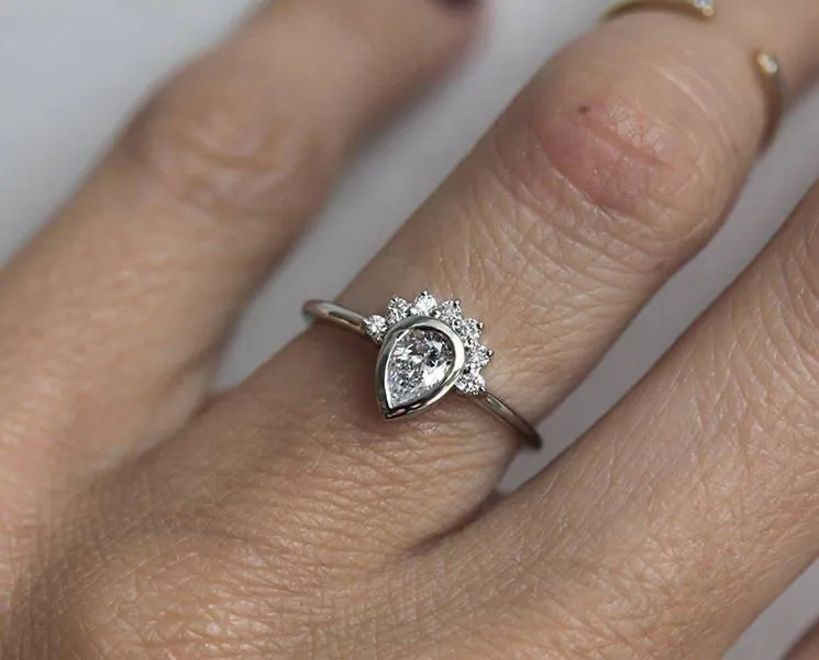 Diamond Ring, 14K White Gold Engagement Ring view 2