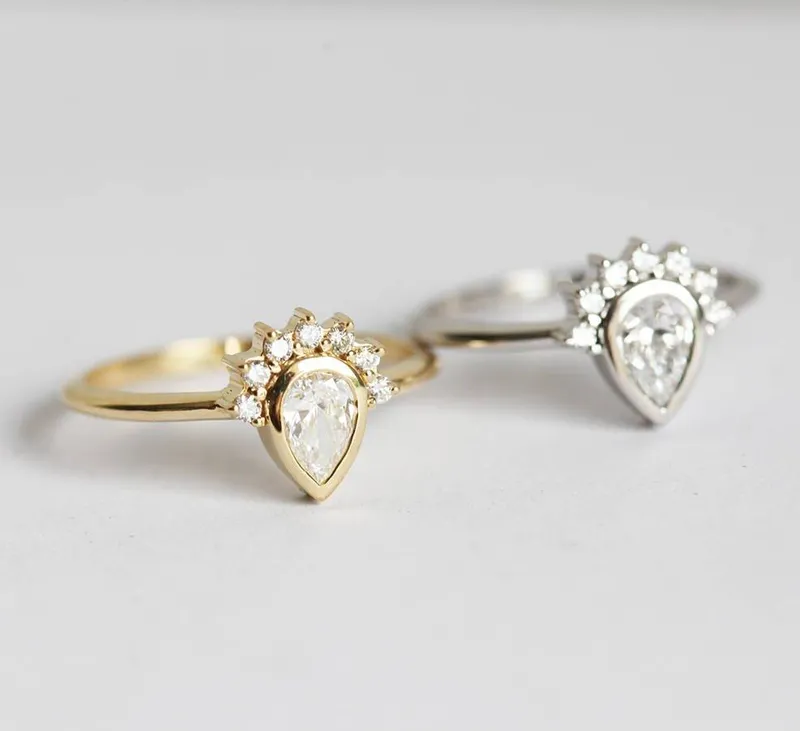 Diamond Ring, 14K White Gold Engagement Ring view 3
