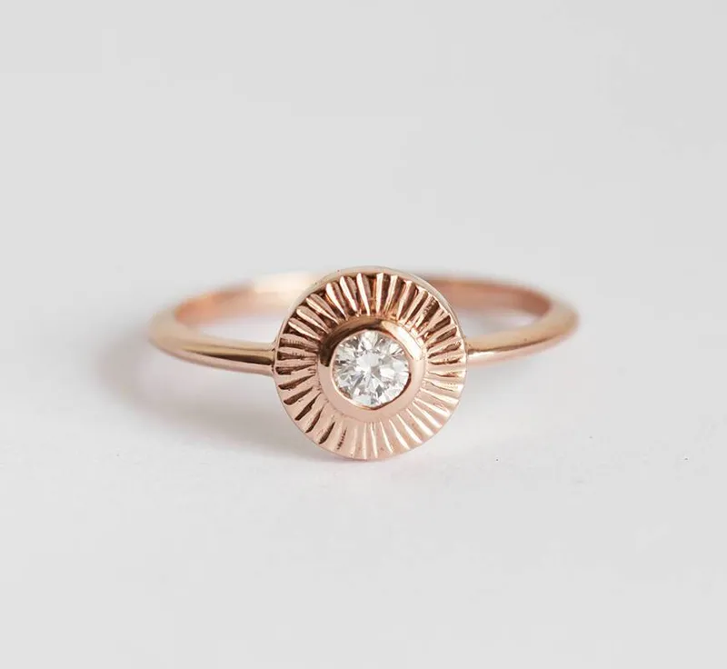 Diamond Ring, 18K Rose Gold Ring view 4