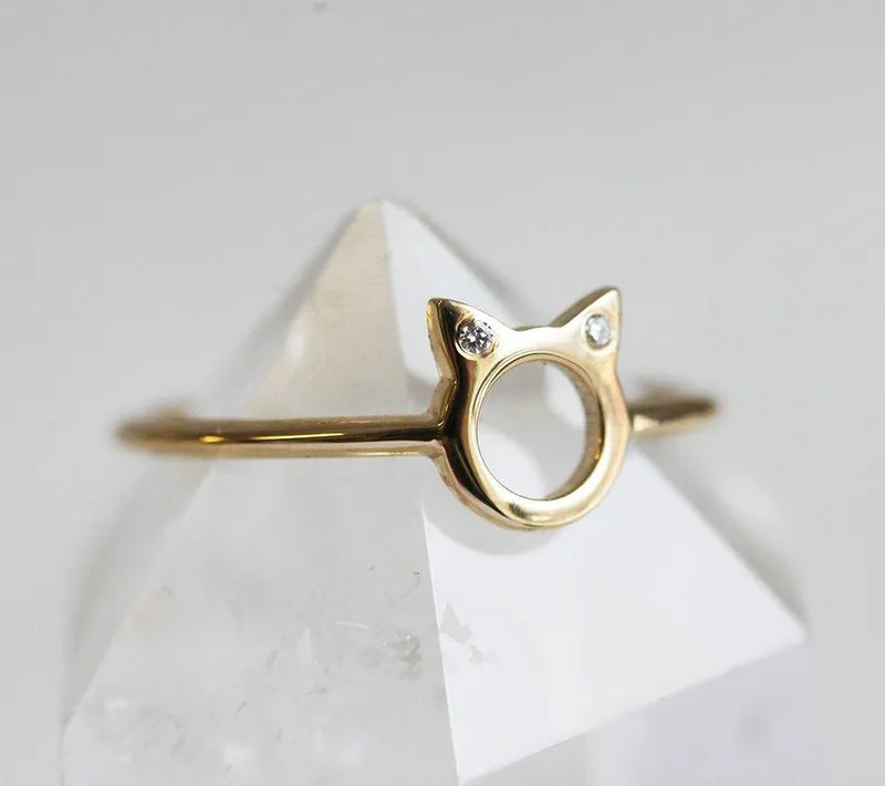 DIAMOND RING, CAT EARS RING view 5