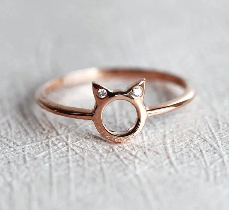 DIAMOND RING, CAT EARS RING view 6