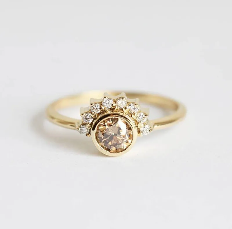 Diamond Ring, Champagne Engagement Ring view 2