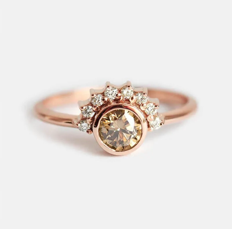 Diamond Ring, Champagne Engagement Ring view 4
