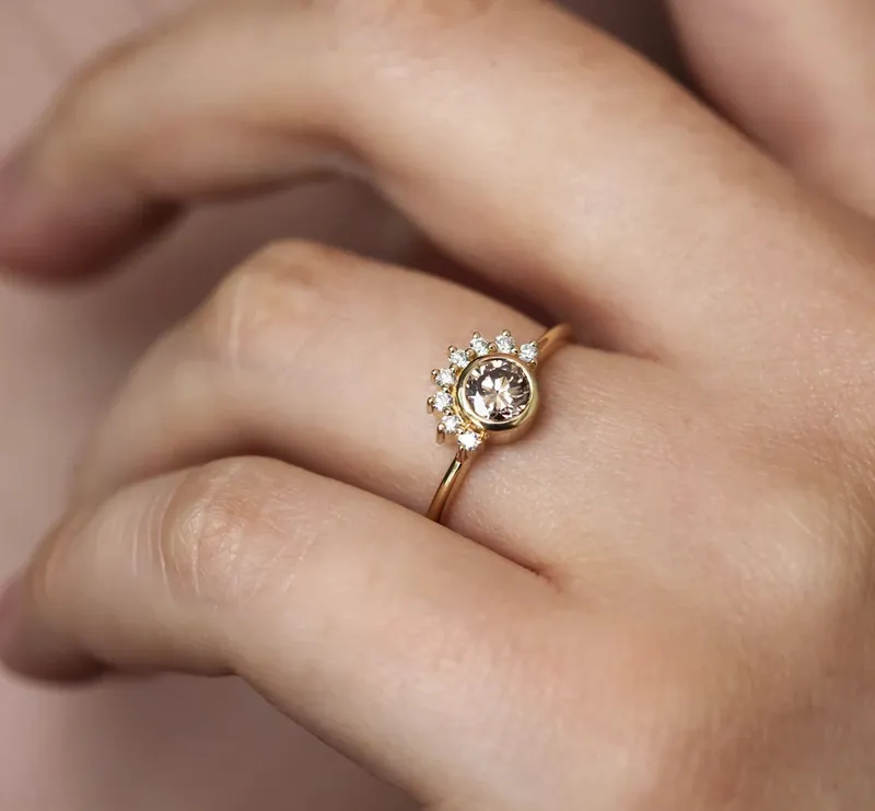 Diamond Ring, Champagne Engagement Ring view 5
