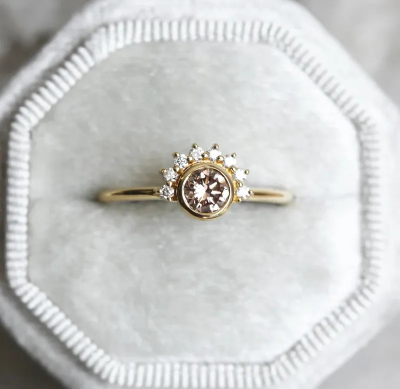 Diamond Ring, Champagne Engagement Ring view 6
