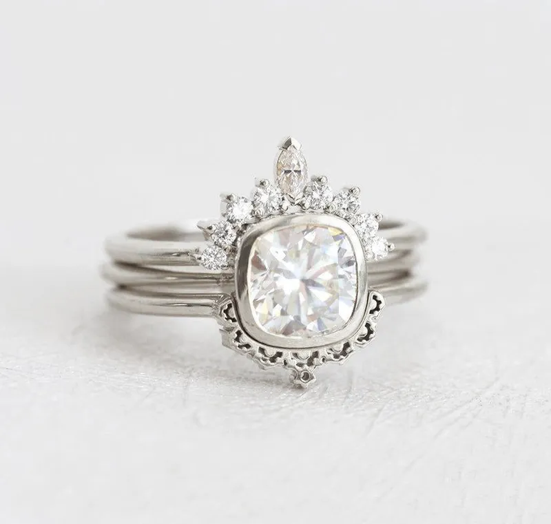 Diamond Ring, Moissanite Ring Set view 10