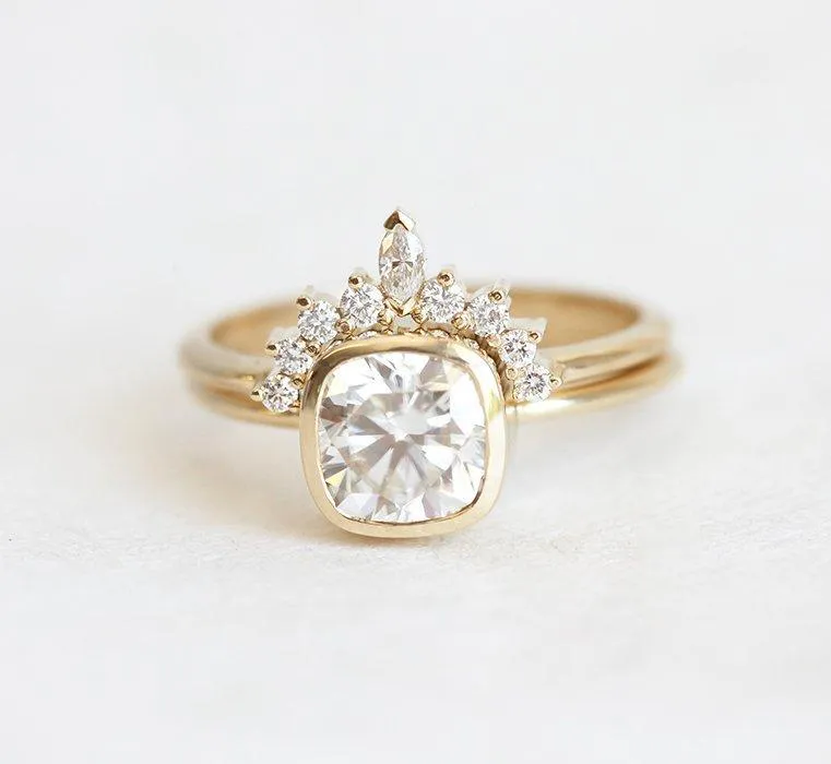 Diamond Ring, Moissanite Ring Set view 4