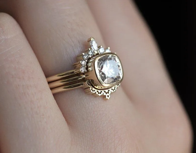 Diamond Ring, Moissanite Ring Set view 8