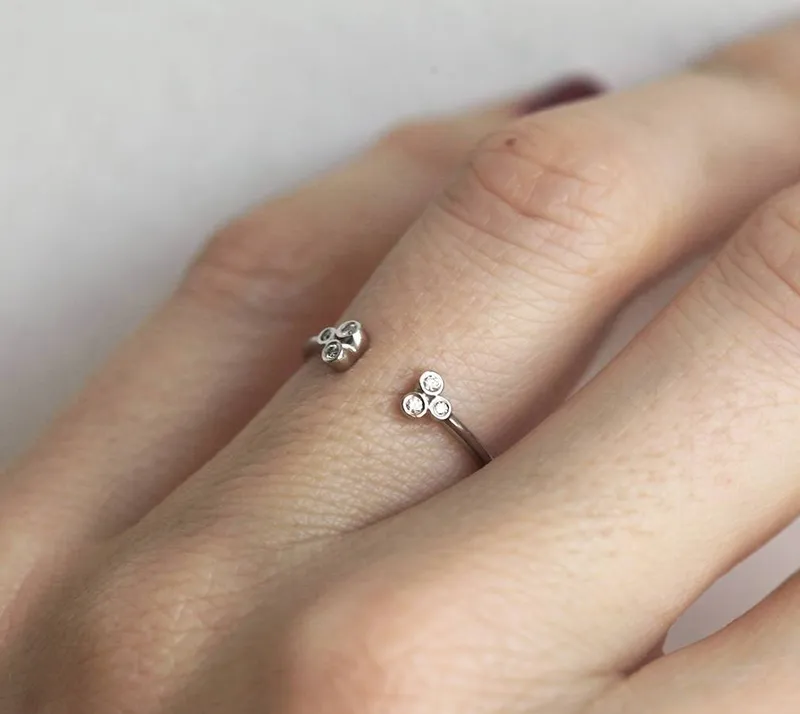Diamond Ring, Open Cluster Wedding Ring view 2