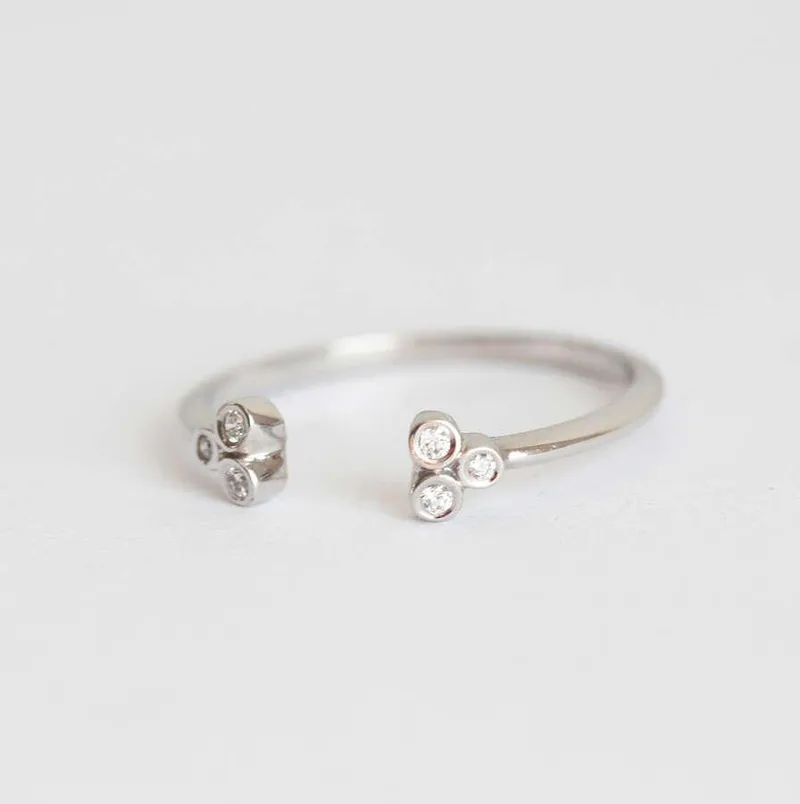 Diamond Ring, Open Cluster Wedding Ring view 3