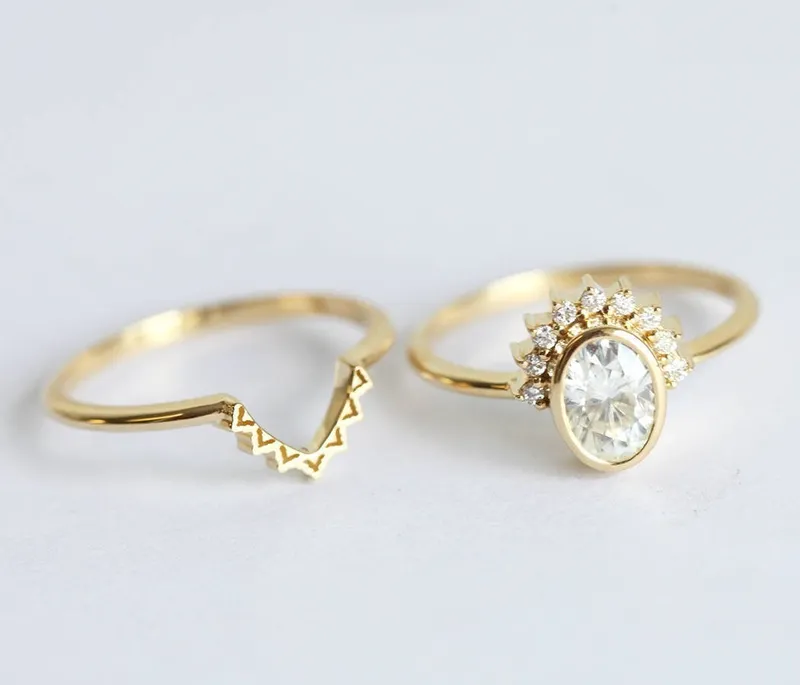 Diamond Ring Set, 18K Gold Ring view 3