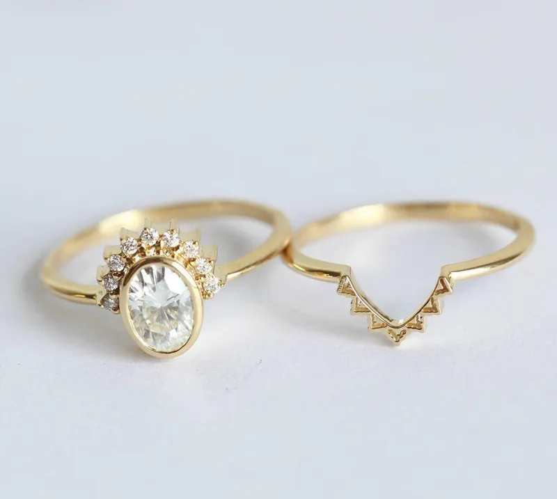 Diamond Ring Set, 18K Gold Ring view 4